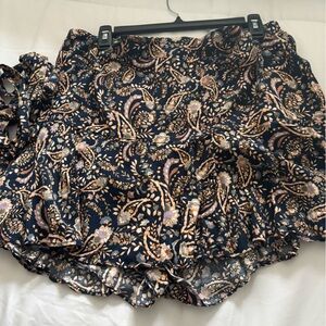 City Chic Navy Floral Mini Skort